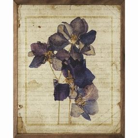 Purple Botanical Wood Framed Print 