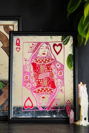 Queen Of Hearts Decorative Playing Card Mirror 