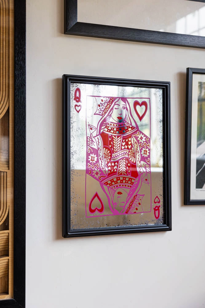 Queen Of Hearts Decorative Playing Card Mirror
