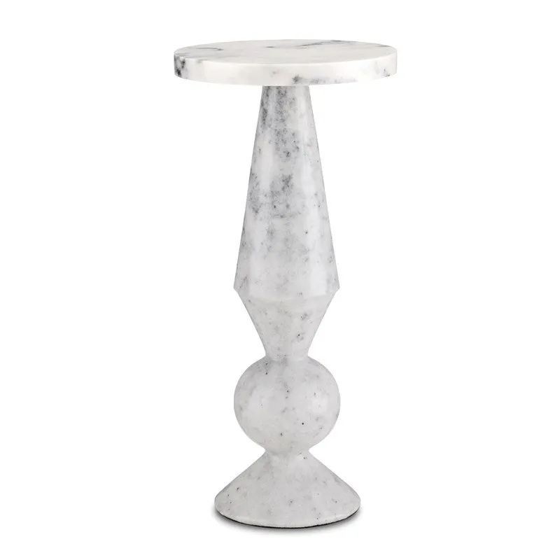 Quince White Marble Accent Table 