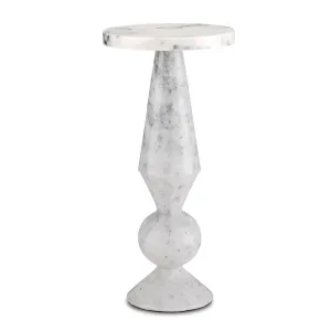 Quince White Marble Accent Table 