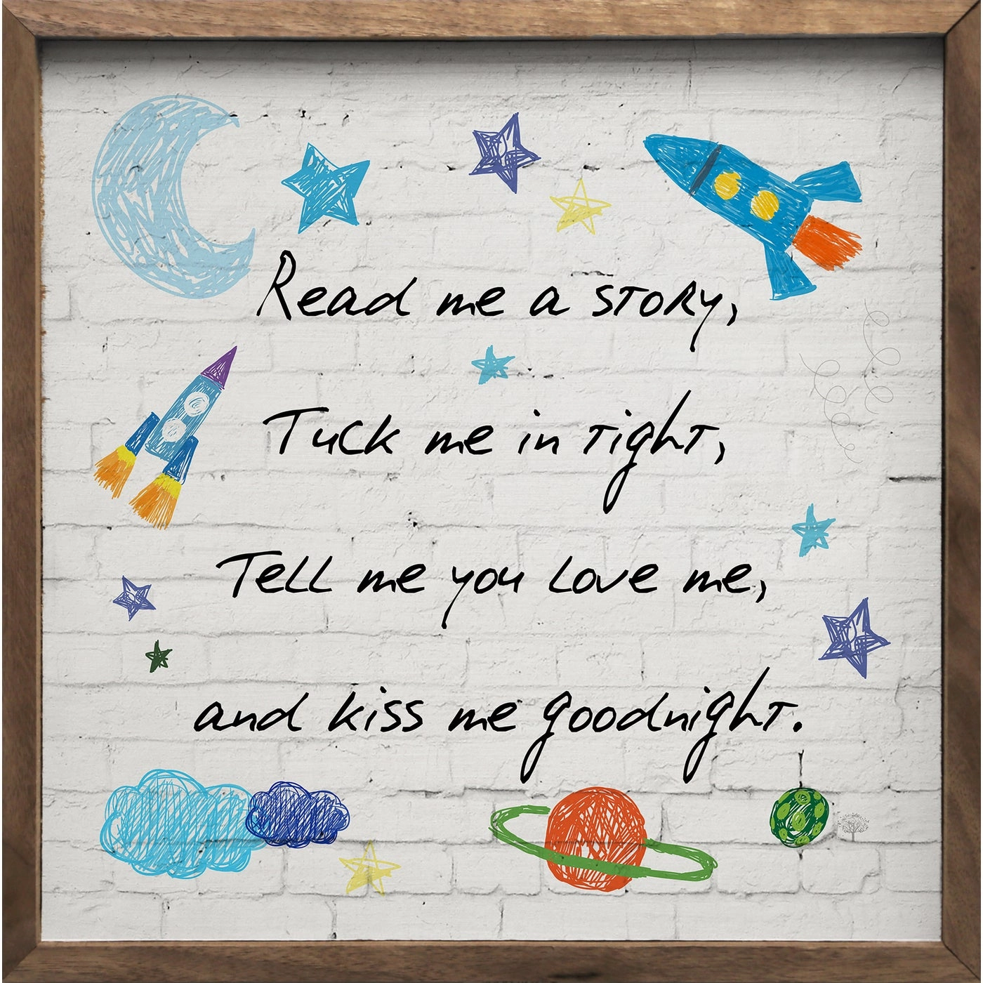 Read Me A Story Outer Space Wood Framed Print 