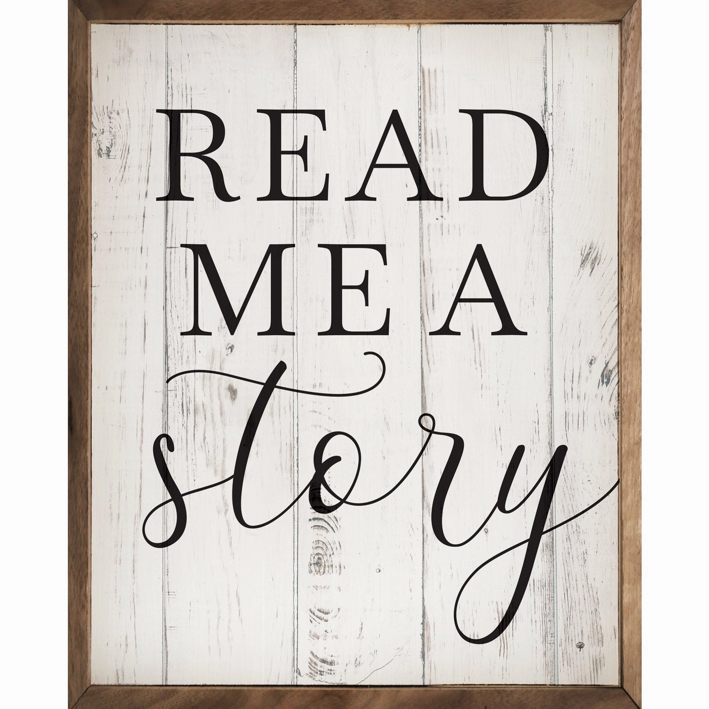 Read Me A Story Whitewash Wood Framed Print 