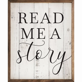 Read Me A Story Whitewash Wood Framed Print 