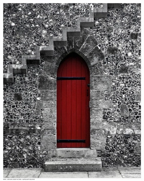 Red Door Under the Stairs 