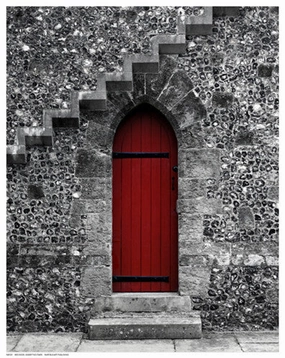 Red Door Under the Stairs 