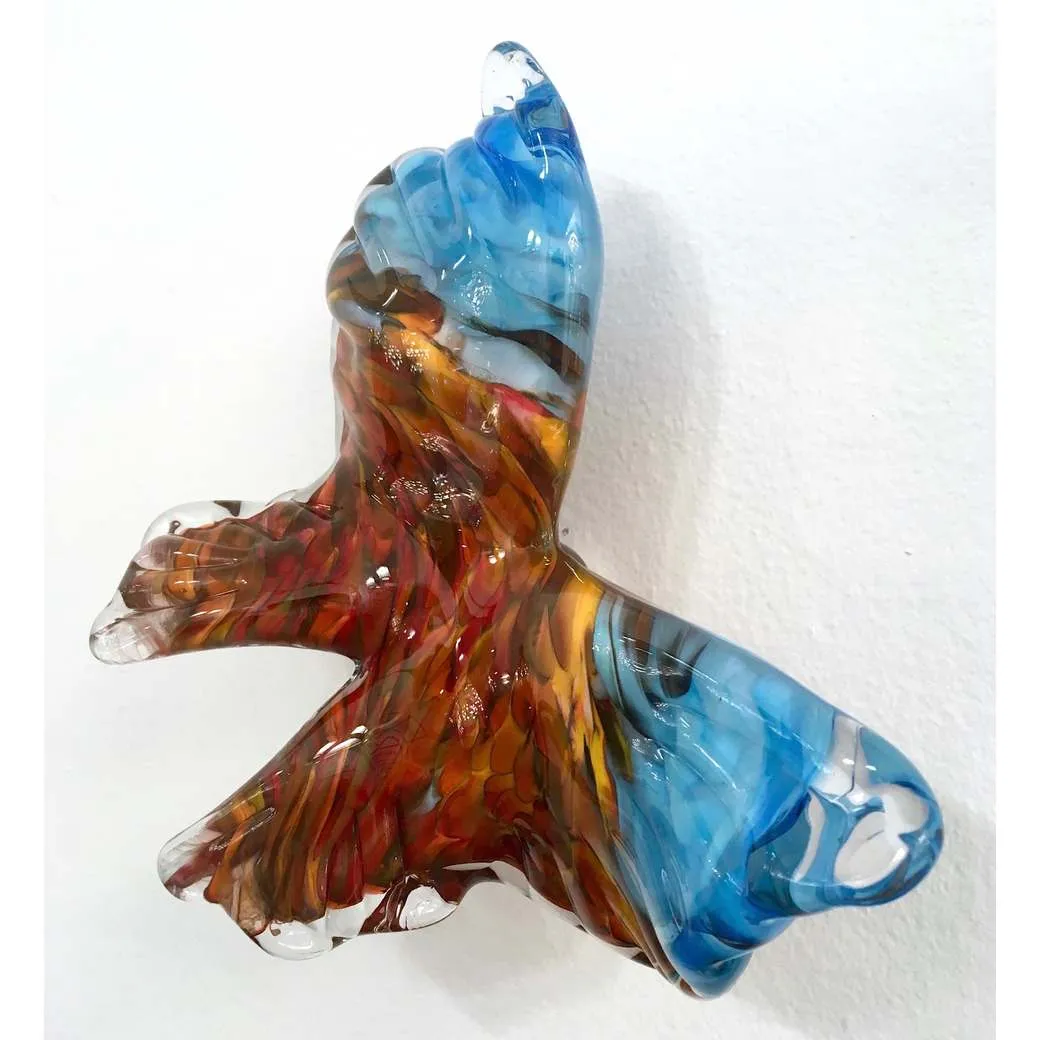 Release - Flight of Blue red Butterflies Contemporary Blown Glass Modern Art Sculpture