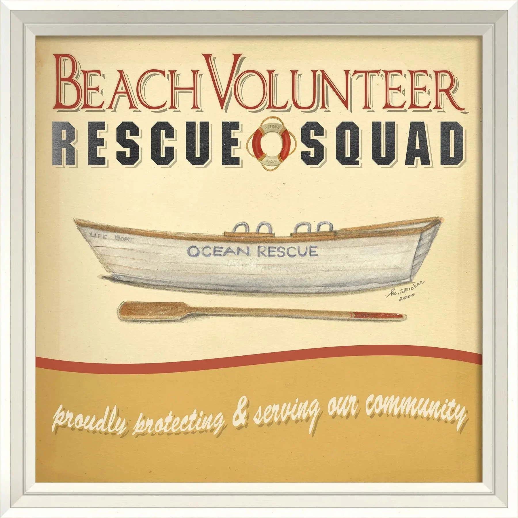 Retro Coastal Advertisement Art Print