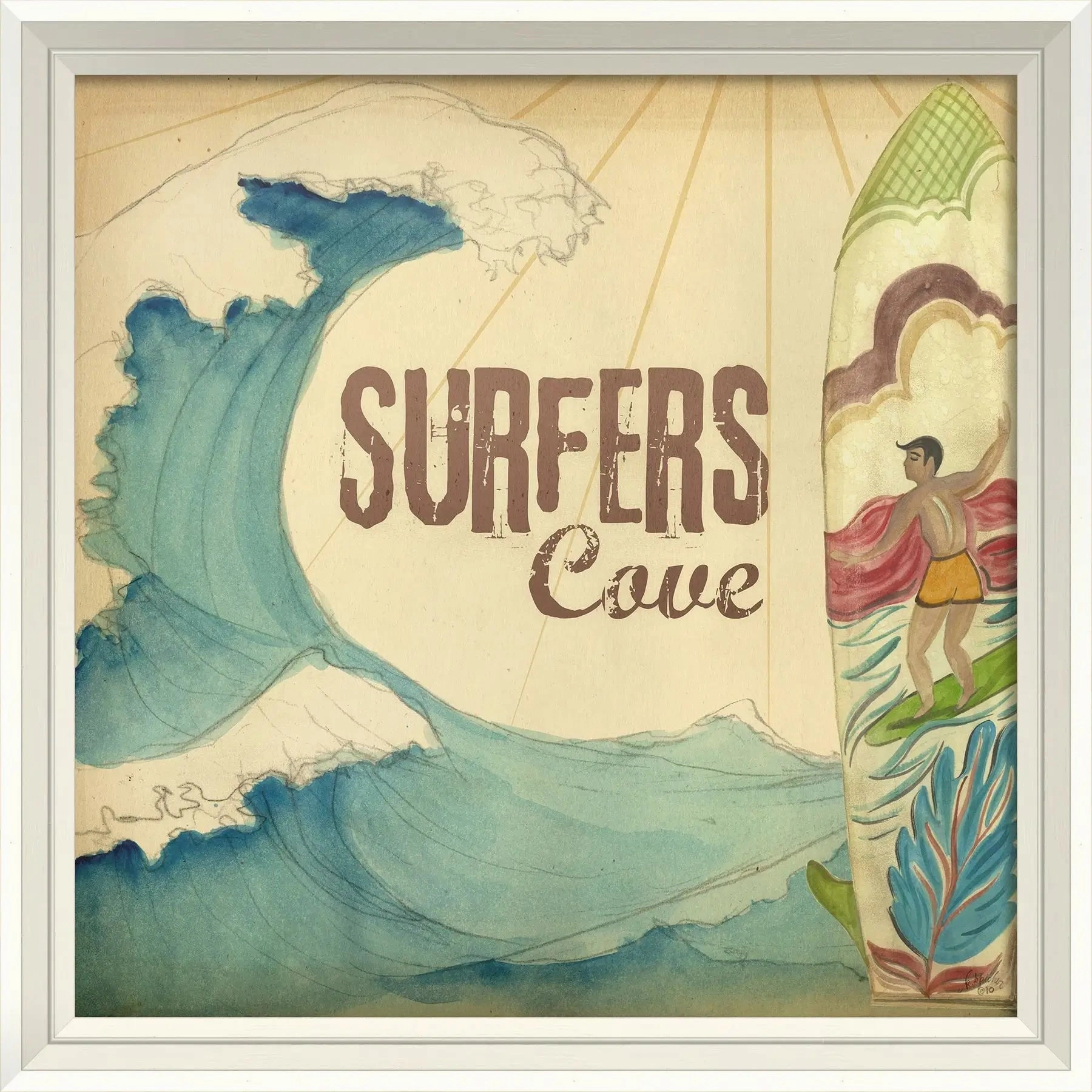 Retro Coastal Advertisement Art Print