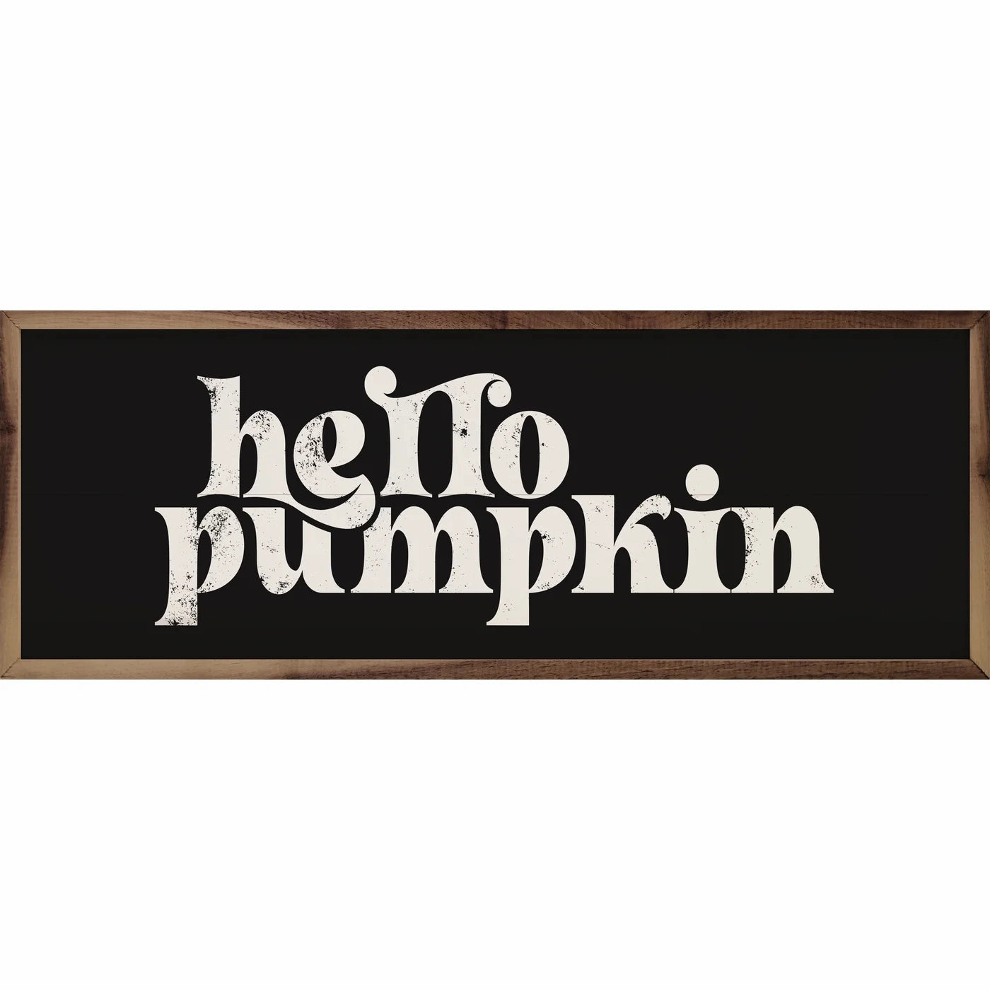 Retro Hello Pumpkin Wood Framed Print