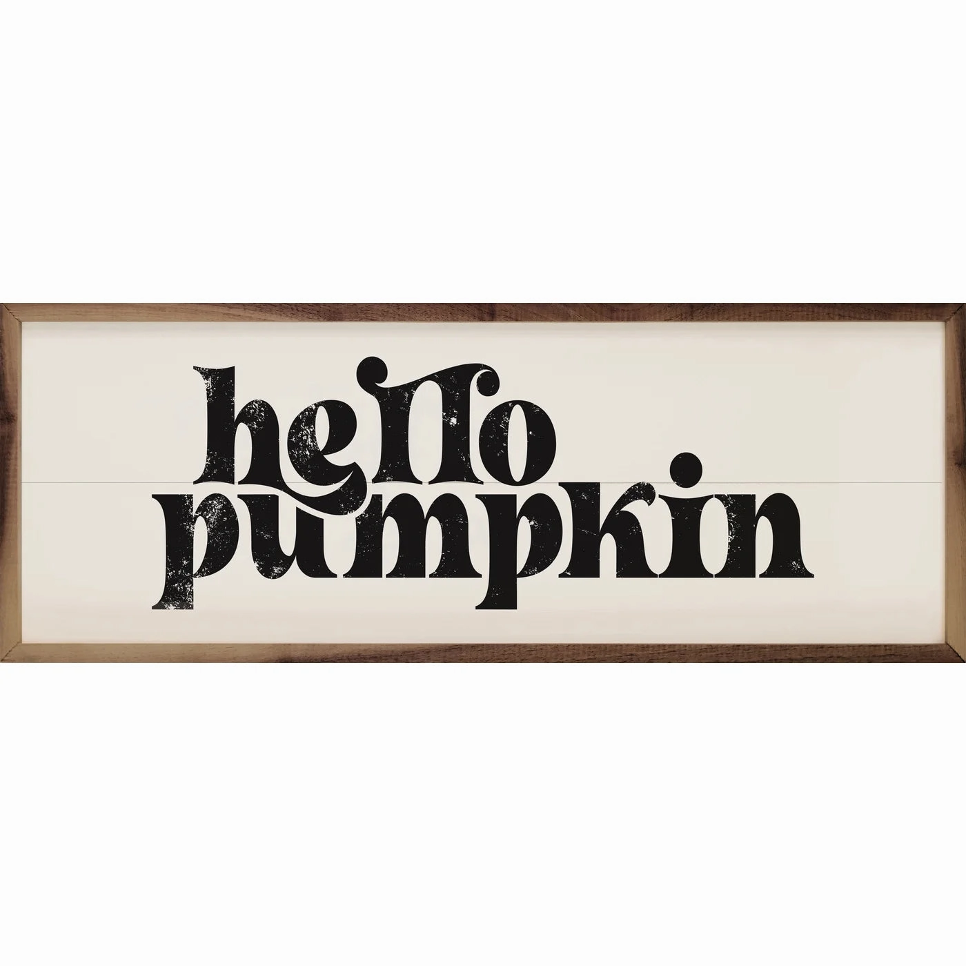 Retro Hello Pumpkin Wood Framed Print 