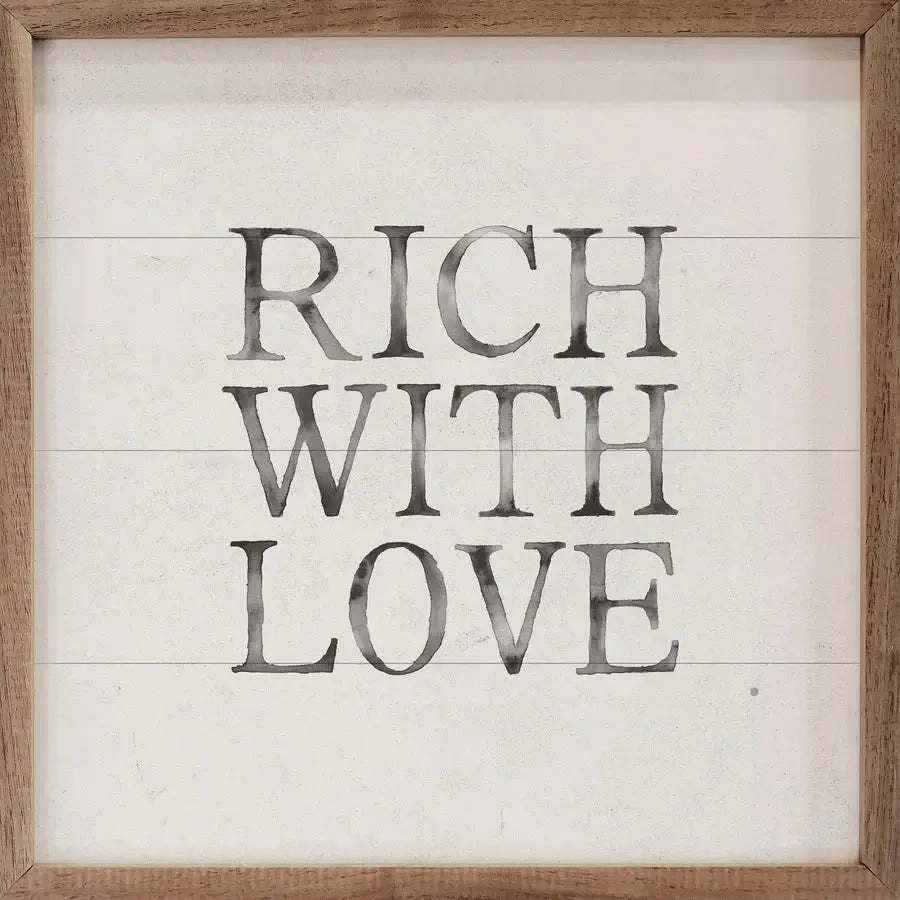 Rich With Love Wood Framed Print 
