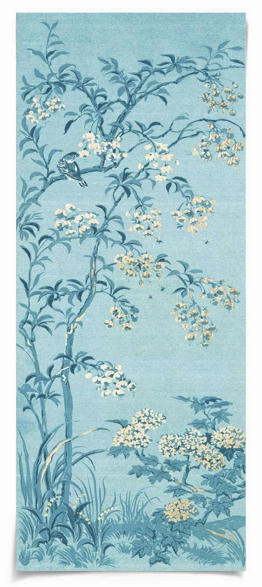 Rococo Gold & Blue Panel 1 Wall Art