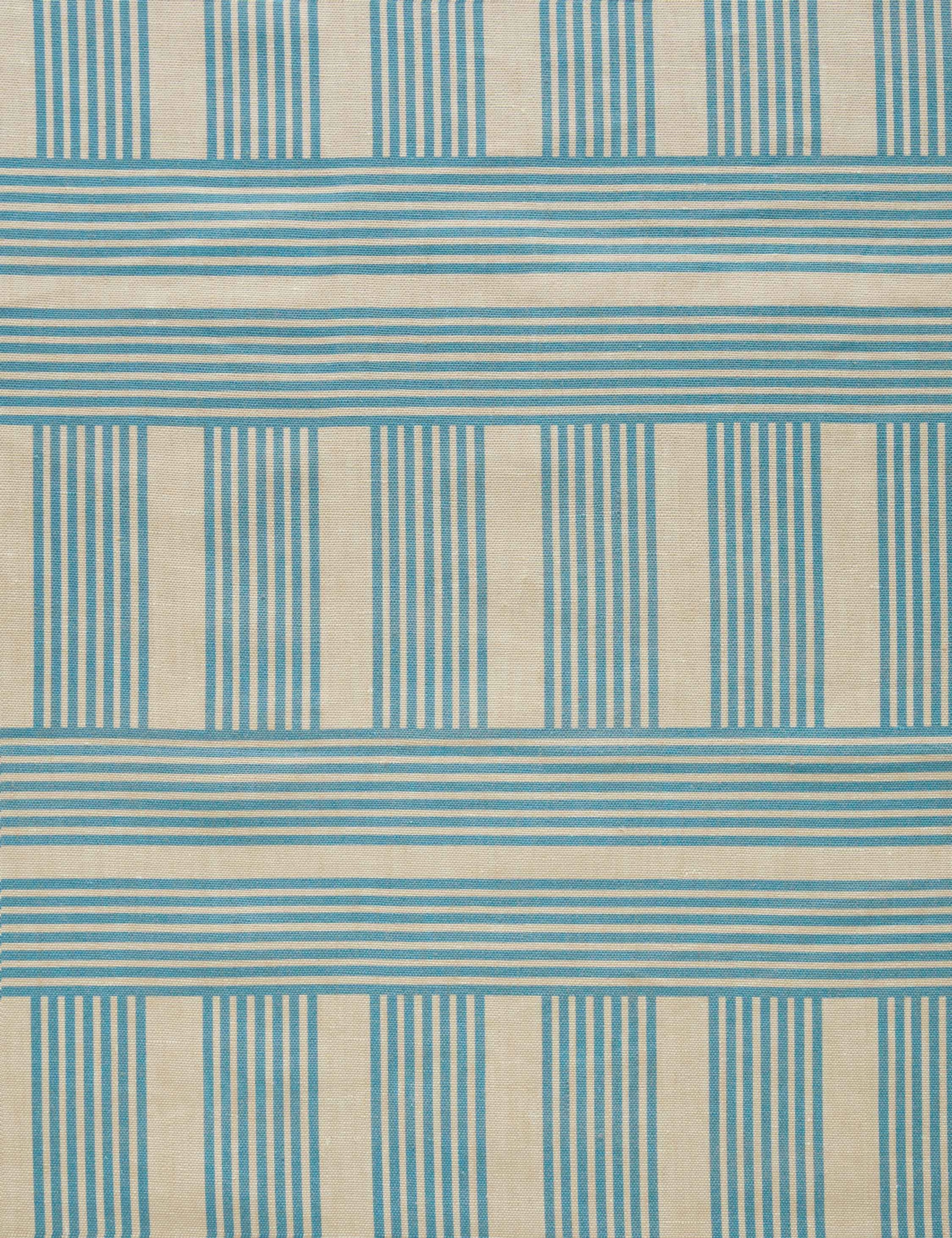 Roman Holiday Grid Flax Linen Fabric by Wallshoppe