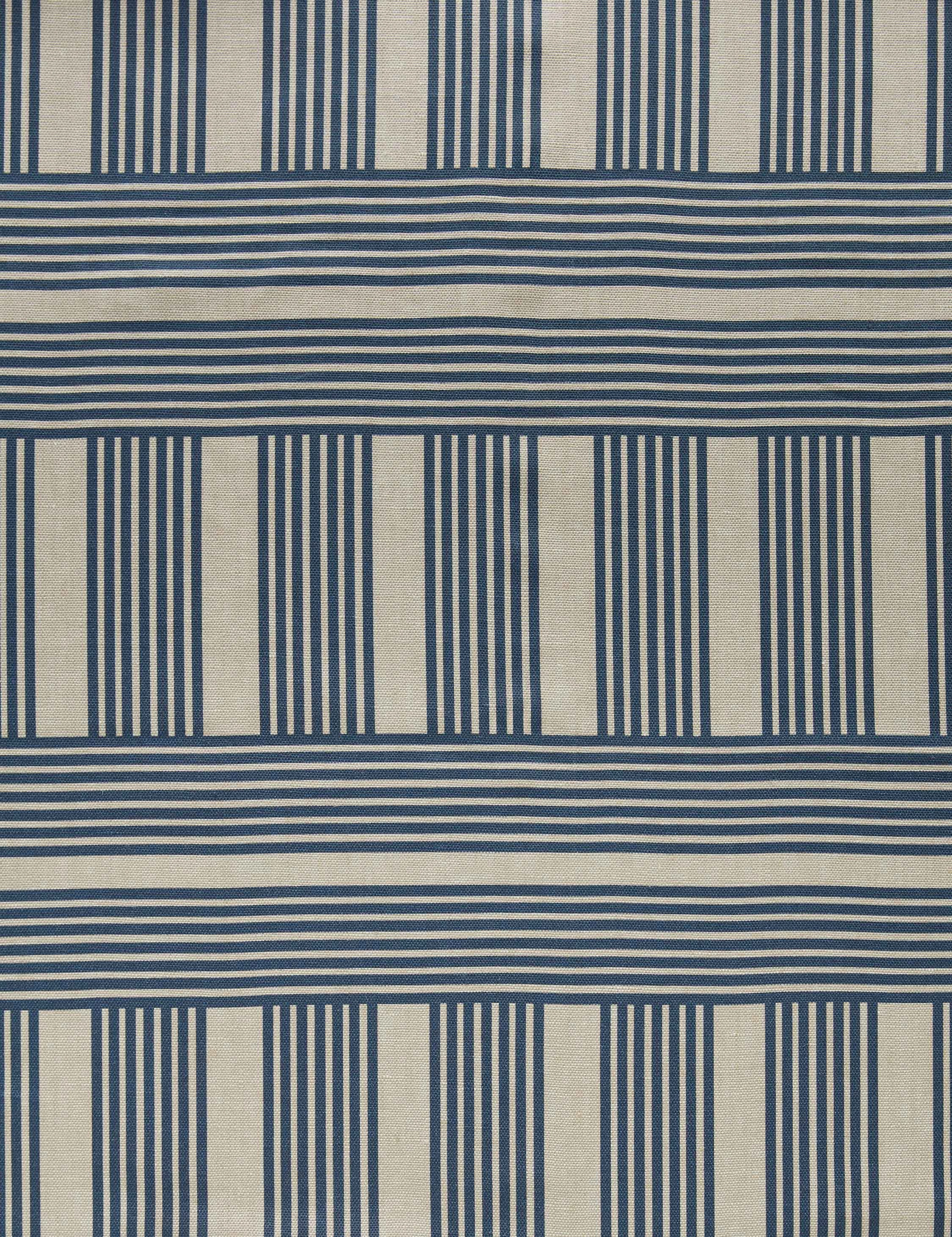 Roman Holiday Grid Flax Linen Fabric by Wallshoppe