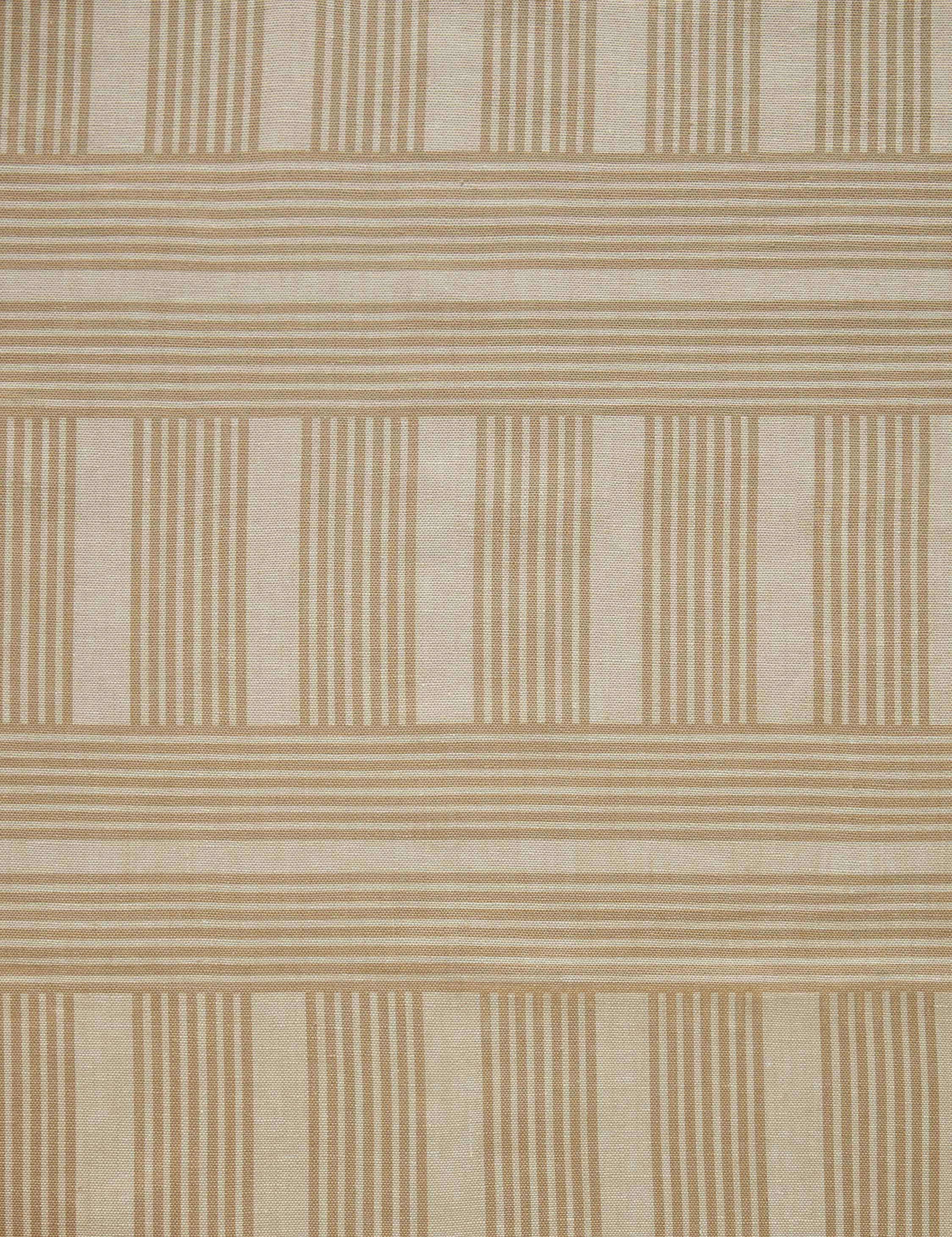 Roman Holiday Grid Flax Linen Fabric by Wallshoppe
