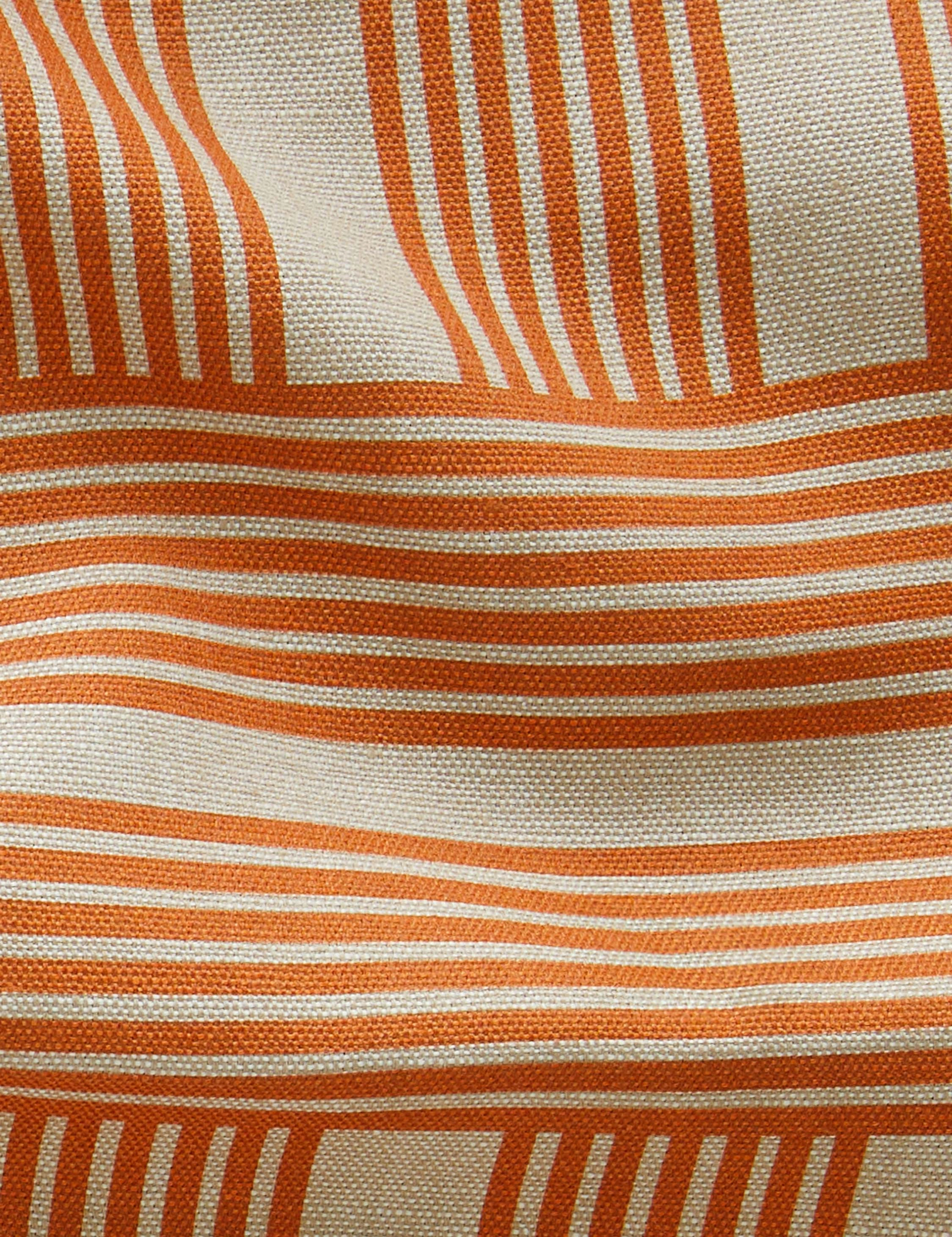 Roman Holiday Grid Flax Linen Fabric by Wallshoppe