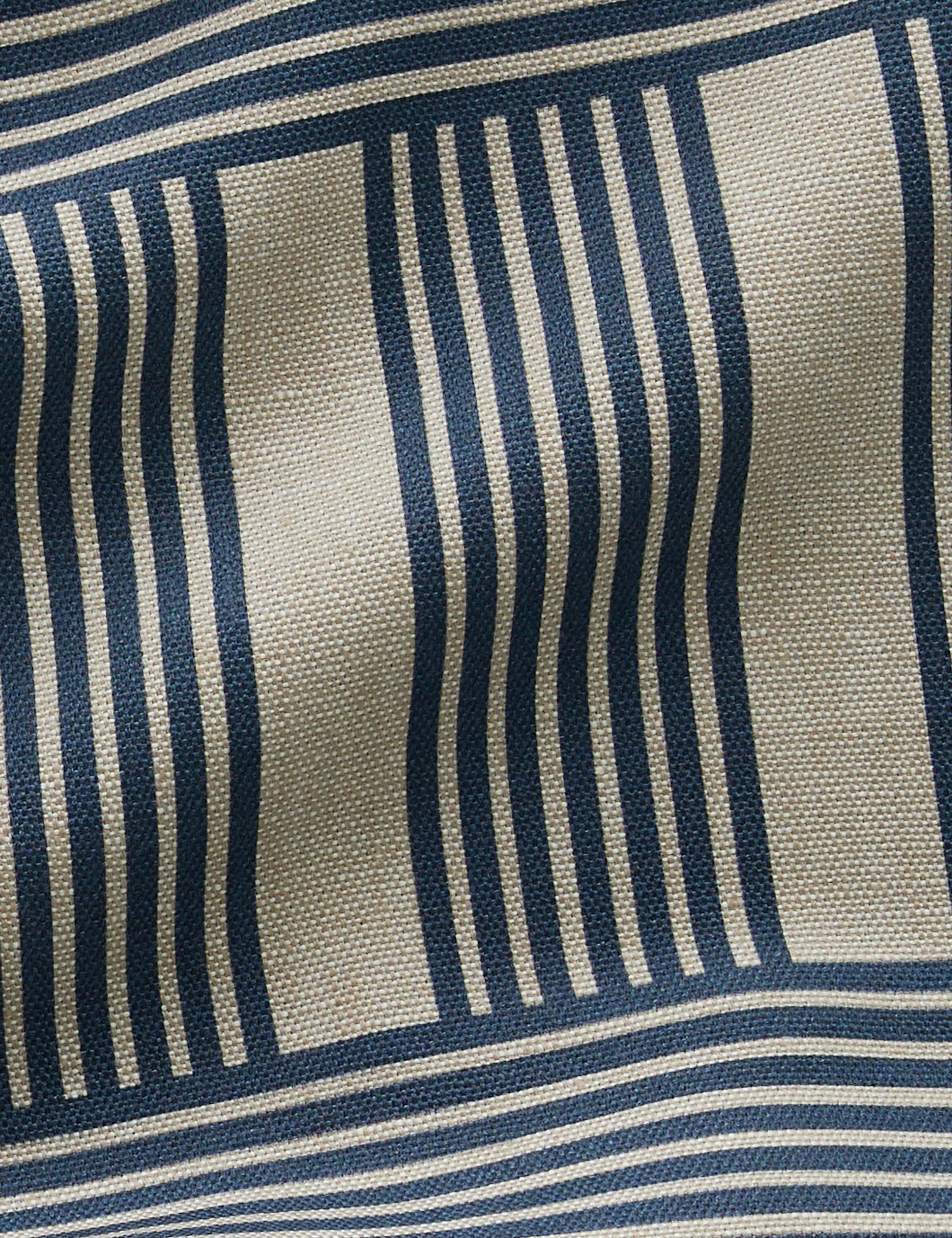 Roman Holiday Grid Flax Linen Fabric by Wallshoppe
