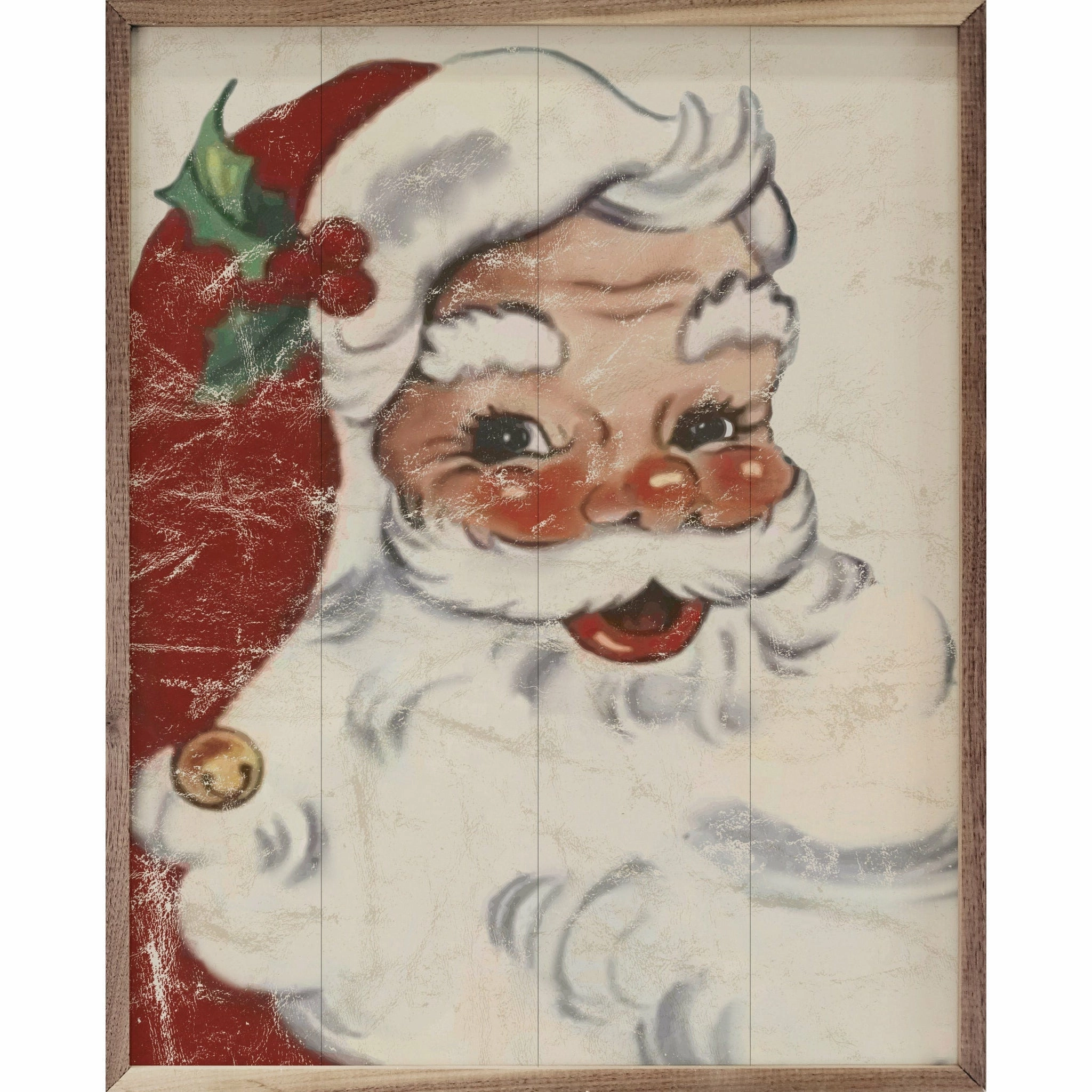 Rosy Cheeks Santa Wood Framed Print 