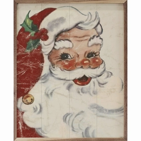 Rosy Cheeks Santa Wood Framed Print 
