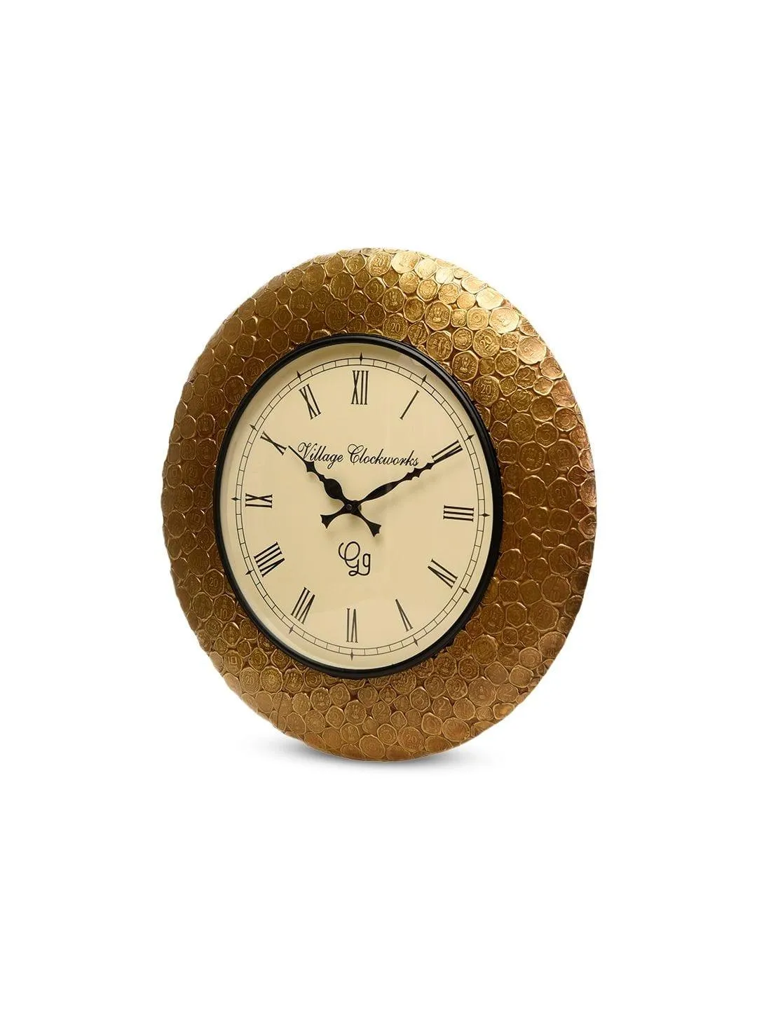 Round Gold Coin 18 Inches Wall Clock