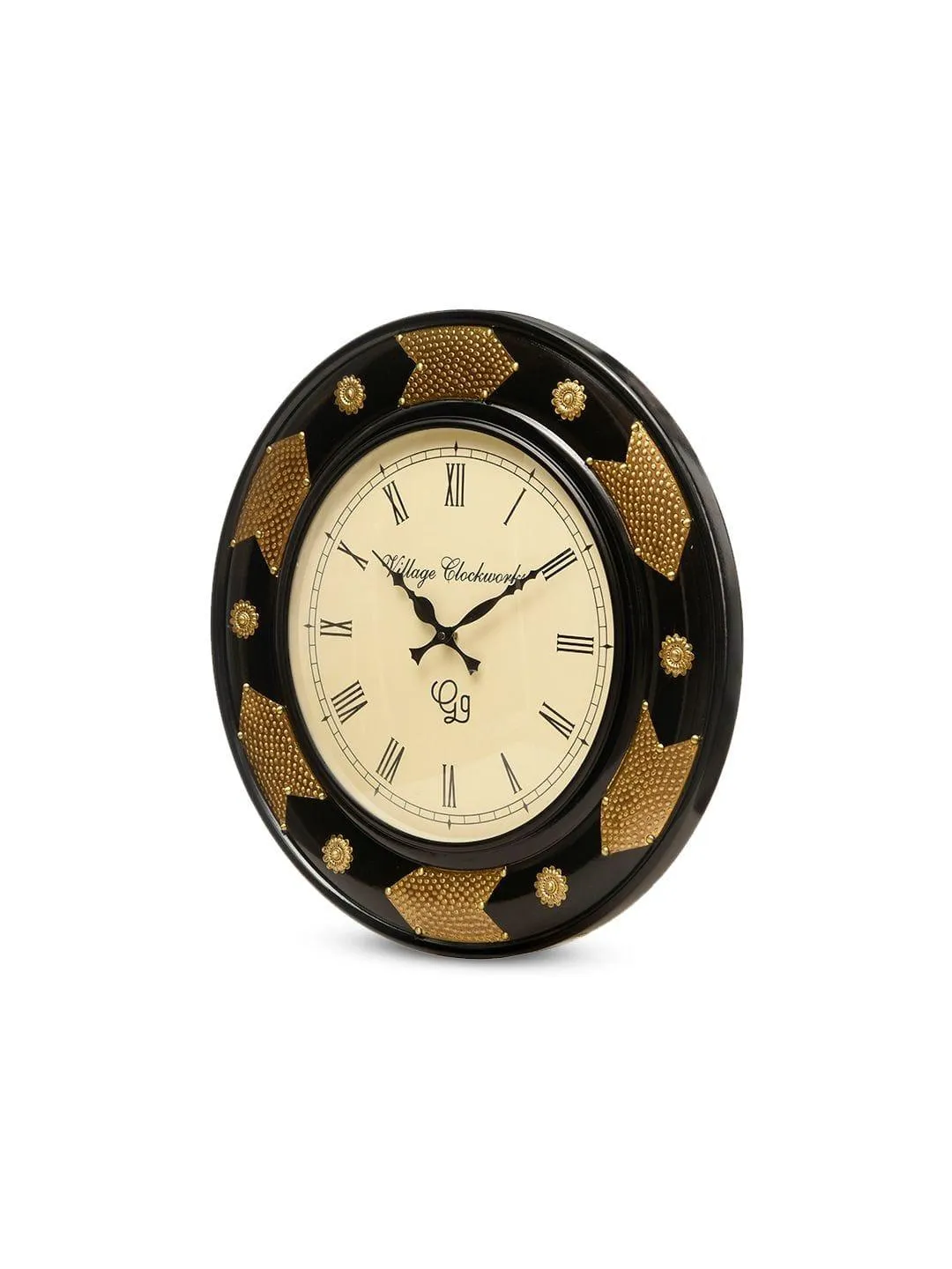 Round Polish with Metal Brass 18 Inches Wall Clock