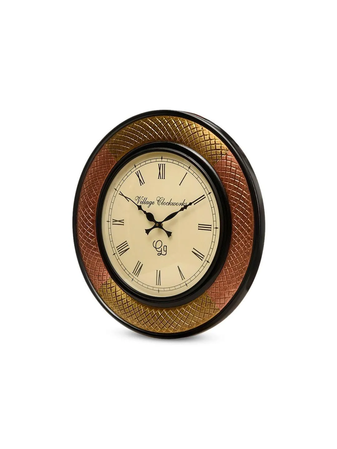 Round Polish with Metal Brass 18 Inches Wall Clock