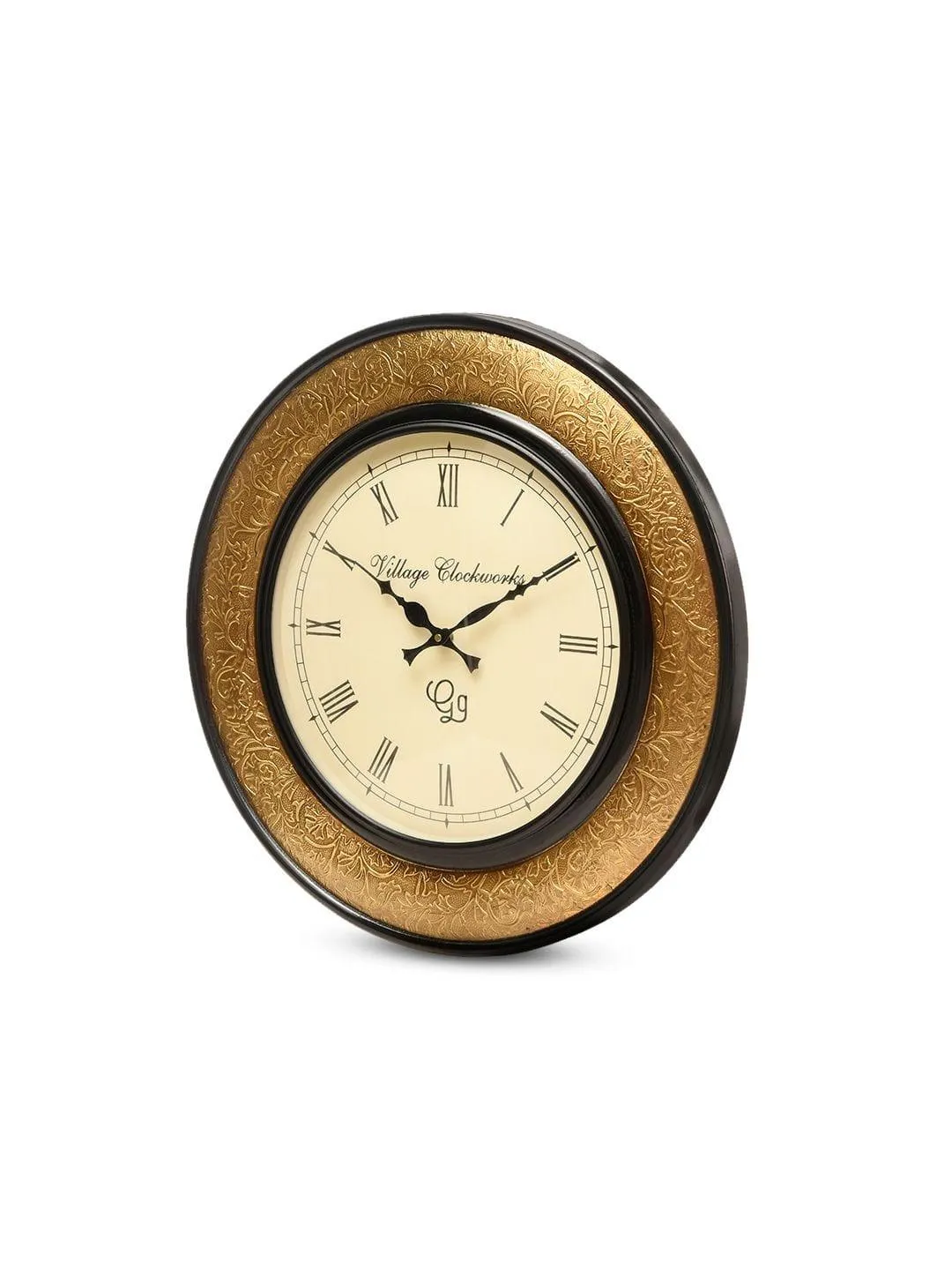 Round Polish with Metal Brass 18 Inches Wall Clock