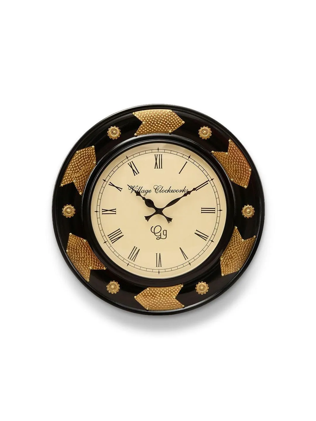 Round Polish with Metal Brass 18 Inches Wall Clock