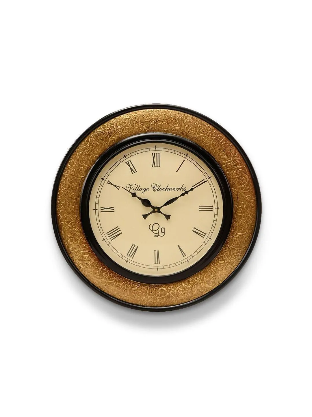 Round Polish with Metal Brass 18 Inches Wall Clock