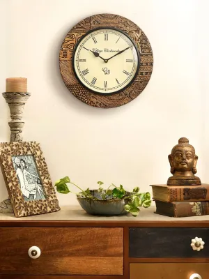 Round Wooden Block Golden 12 Inches 