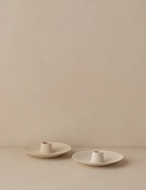 Round Taper Holders (Set of 2) by Itza Wood 