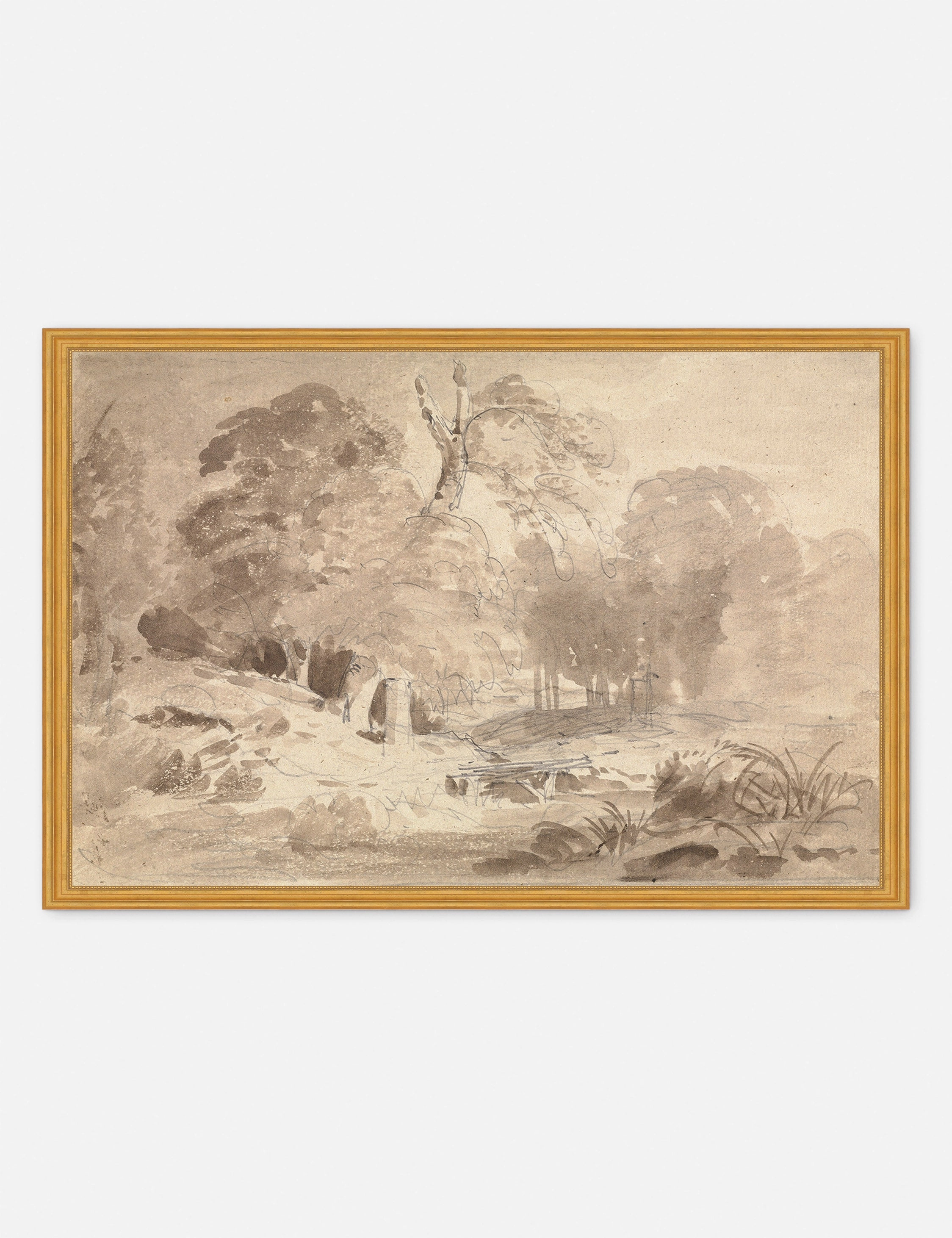 Rural Landscape in the Mark Brandenburg Print by Carl Blechen