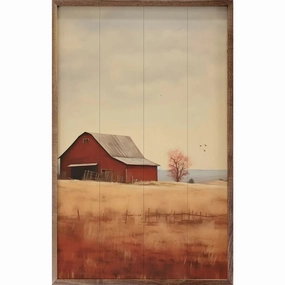 Rustic Barn Red Wood Framed Print 