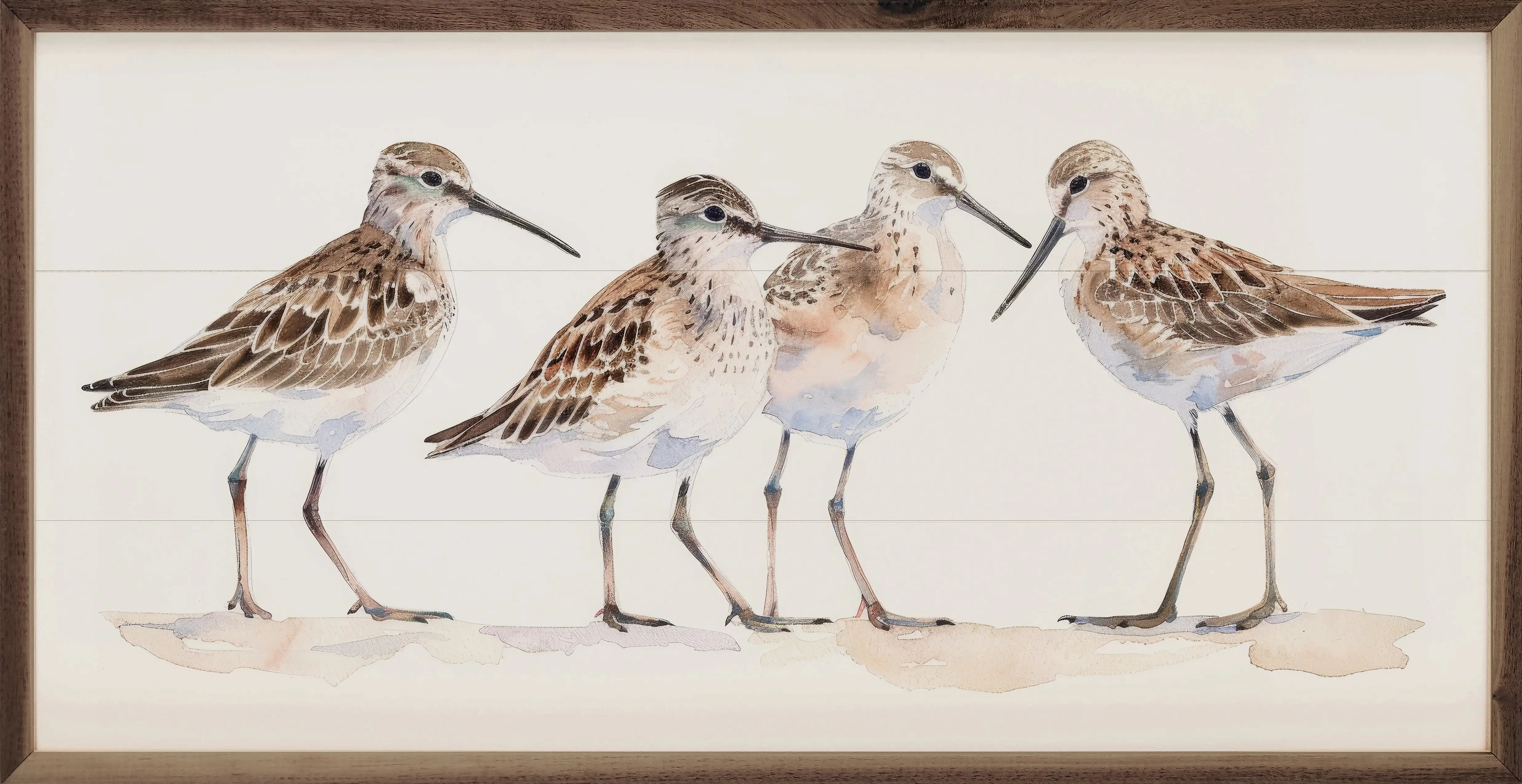 Sandpipers Wood Framed Print