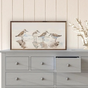 Sandpipers Wood Framed Print 