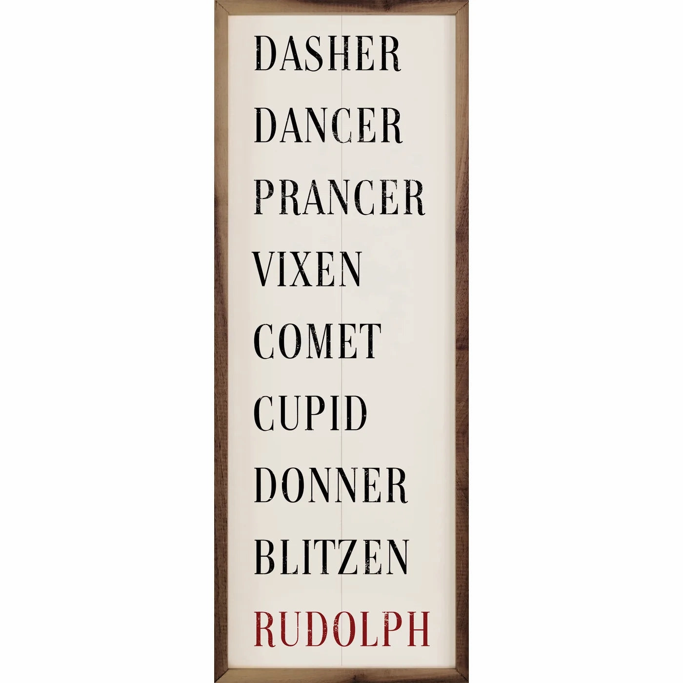 Santa's Reindeer Wood Framed Print 