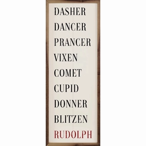 Santa's Reindeer Wood Framed Print 