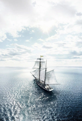 Schooner at Sunrise Wall Art 