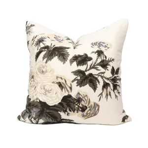 Schumacher Pyne Hollyhock in Charcoal Pillow 