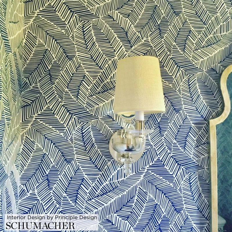 Schumacher Abstract Leaf Print Wallpaper 