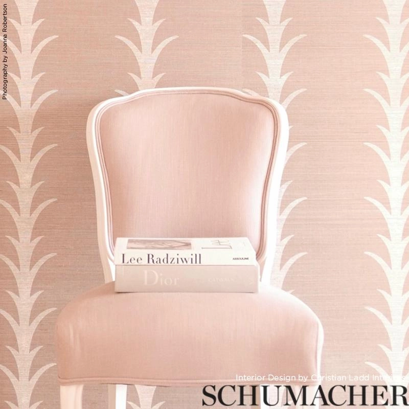 Schumacher Acanthus Stripe Sisal Wallpaper