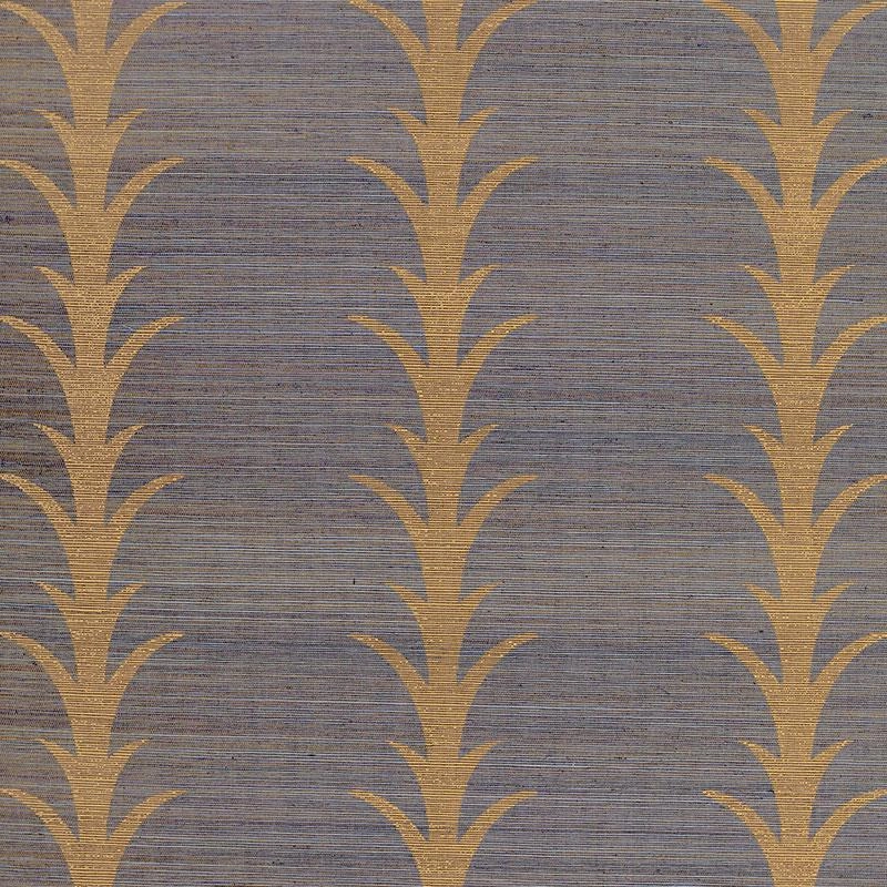 Schumacher Acanthus Stripe Sisal Wallpaper