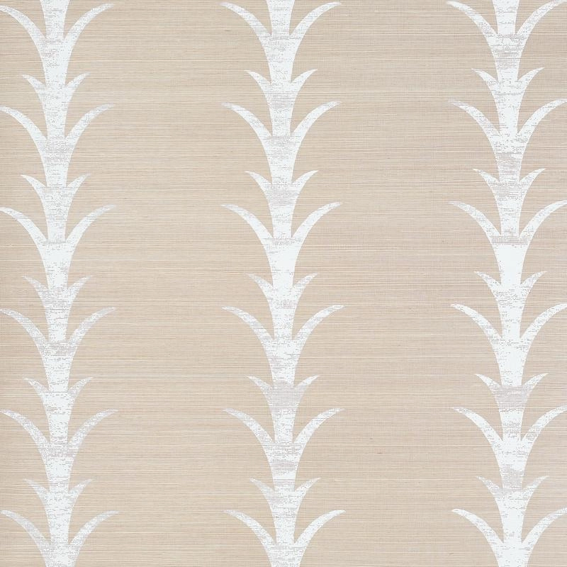 Schumacher Acanthus Stripe Sisal Wallpaper