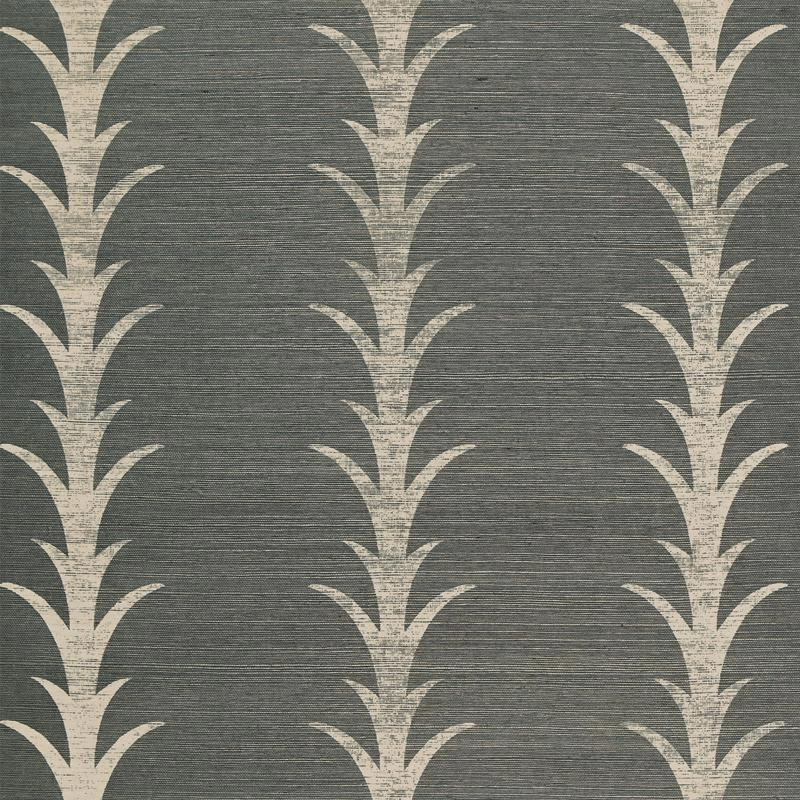 Schumacher Acanthus Stripe Sisal Wallpaper