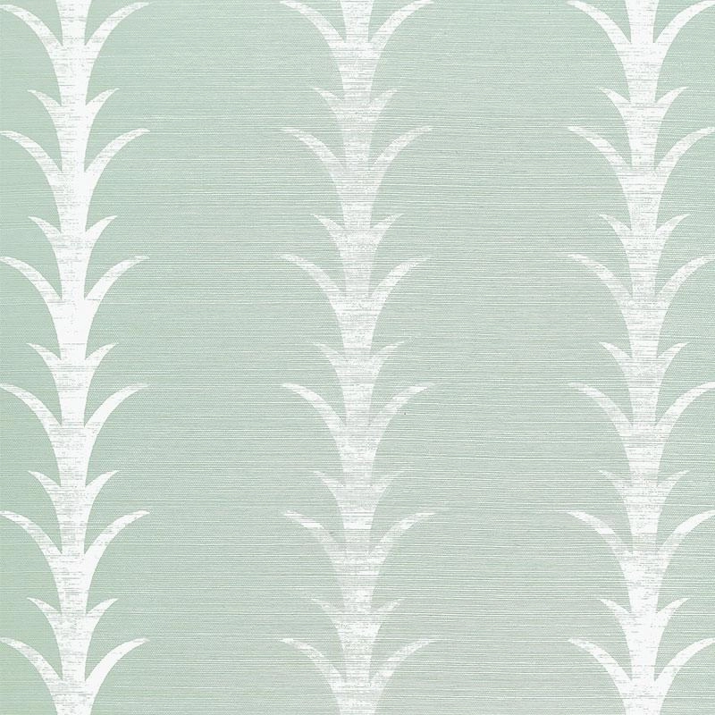 Schumacher Acanthus Stripe Sisal Wallpaper