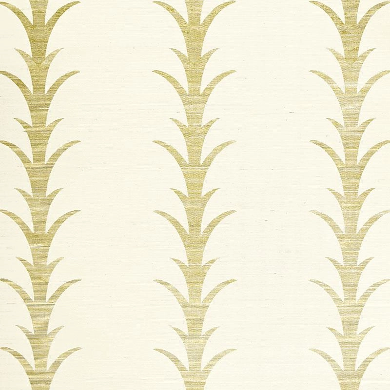 Schumacher Acanthus Stripe Sisal Wallpaper