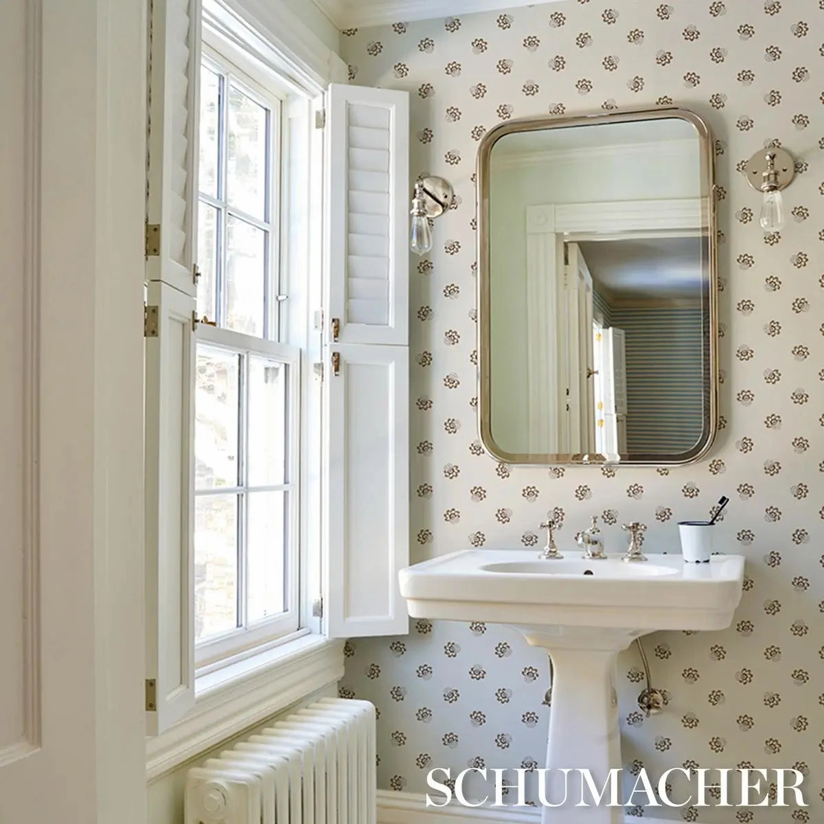 Schumacher Auclair Floral Wallpaper