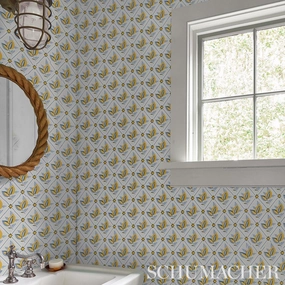 Schumacher Basile Trellis Print Wallpaper 