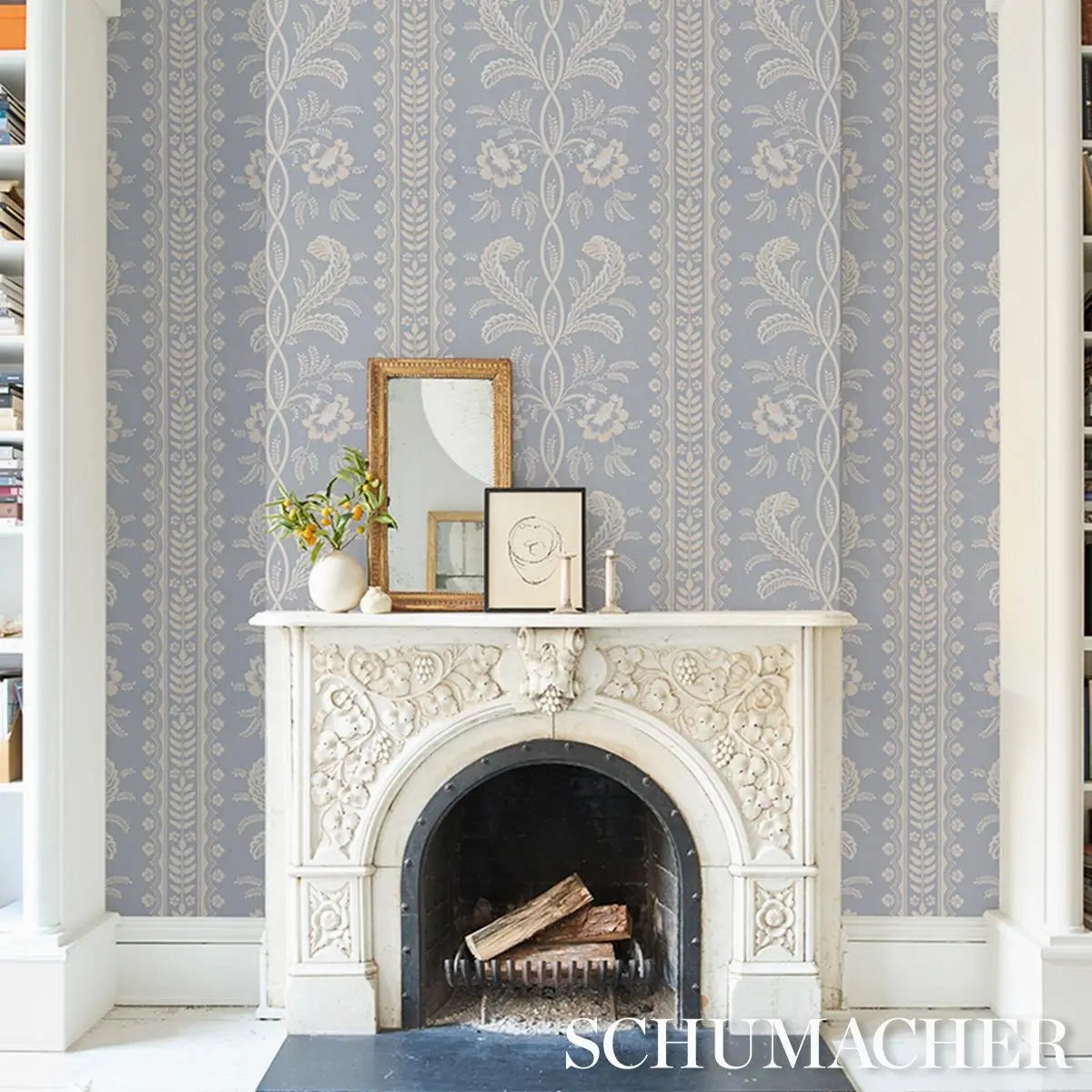 Schumacher Bell Flowers Wallpaper 